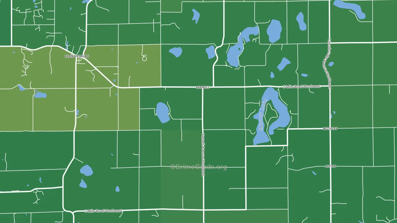 Parnell, MI Map of Vandalism Rates