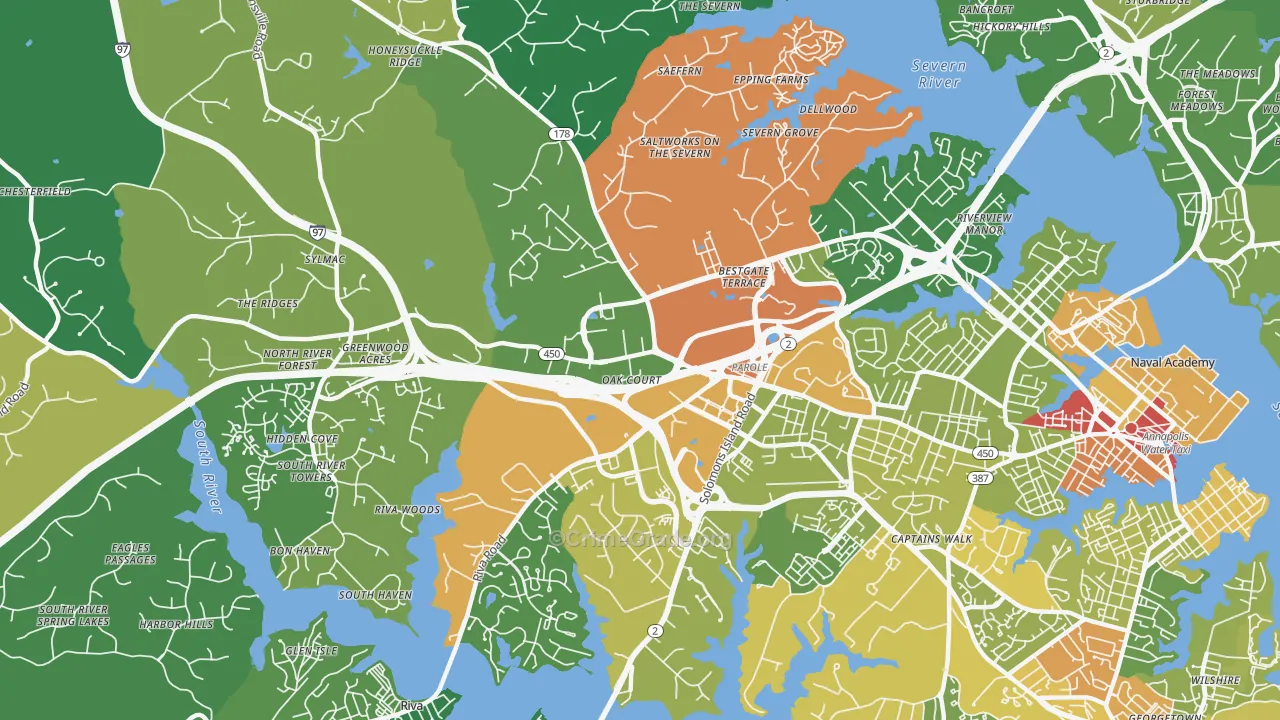 Parole, MD Map of Vandalism Rates