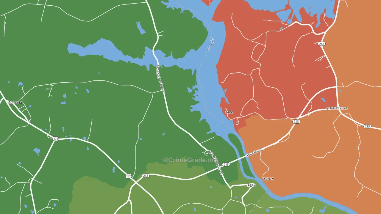 Parr, SC Map of Vandalism Rates