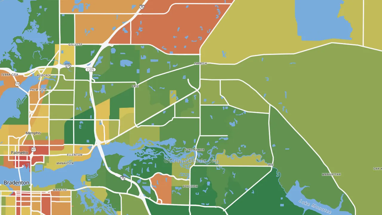 Parrish, FL Map of Vandalism Rates