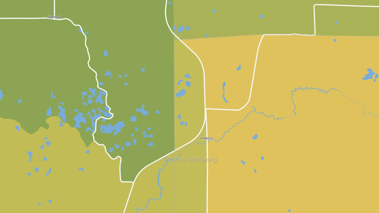 Parrish, WI Map of Vandalism Rates