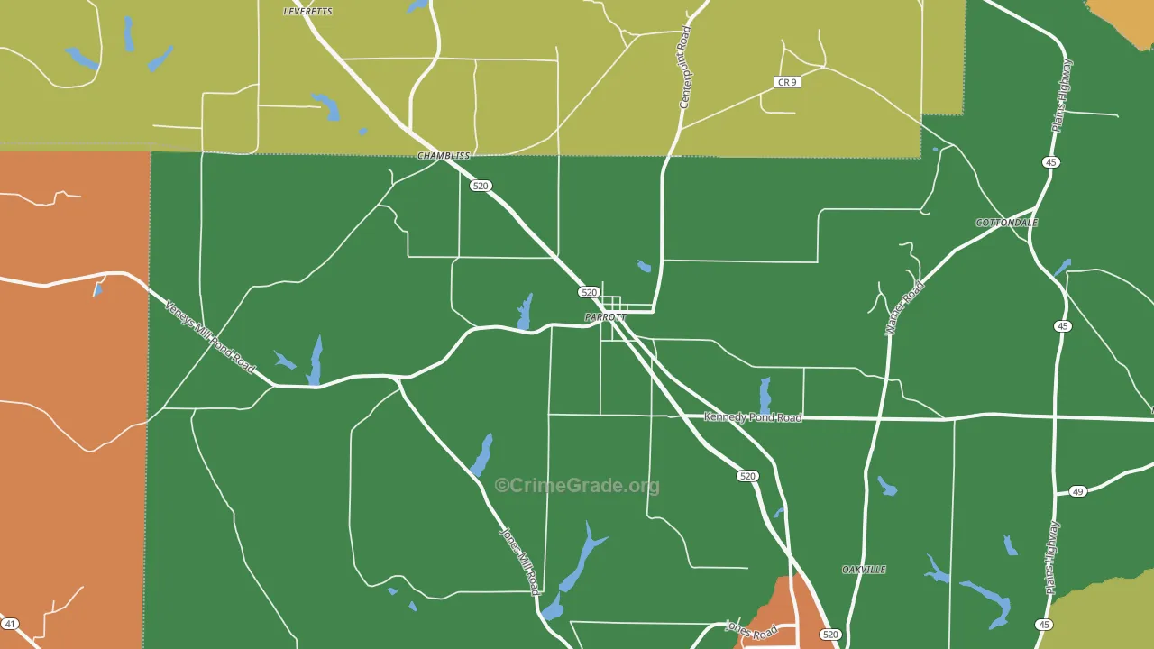 Parrott, GA Map of Vandalism Rates