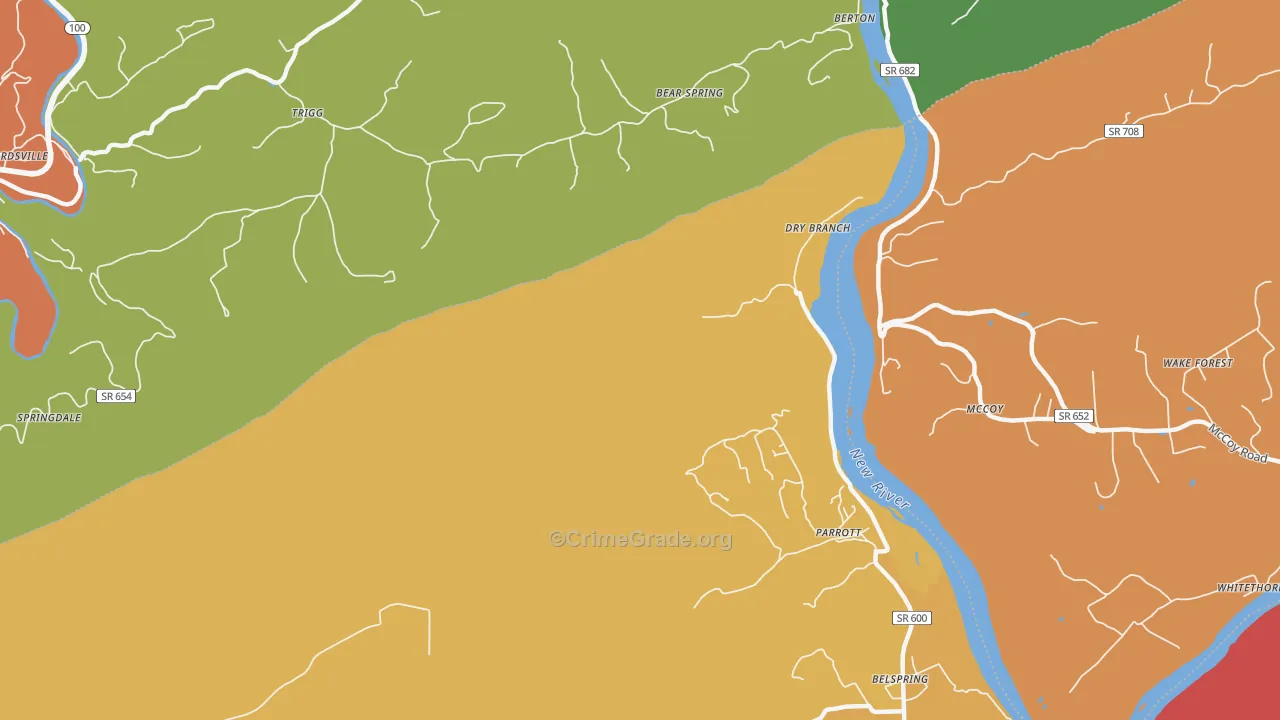 Parrott, VA Map of Vandalism Rates
