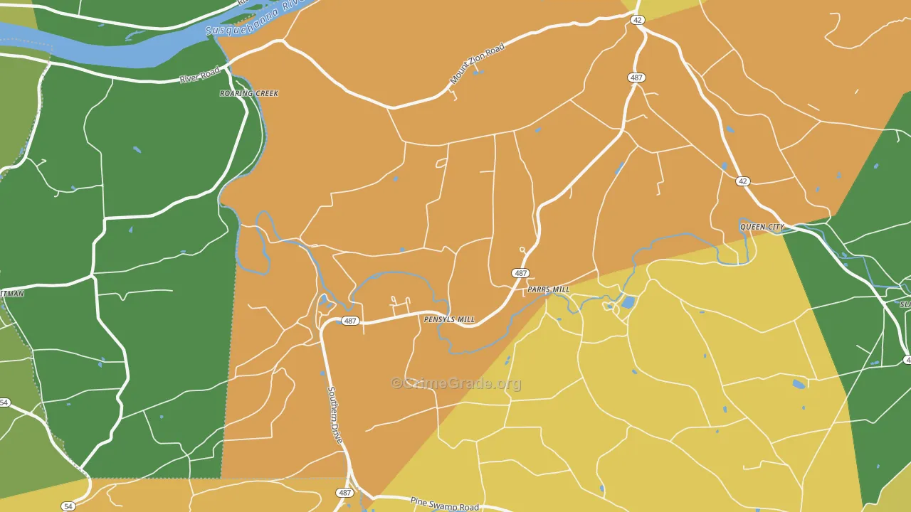 Parrs Mill, PA Map of Vandalism Rates