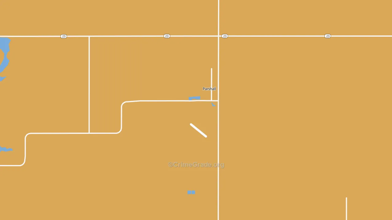 Parshall, ND Map of Vandalism Rates