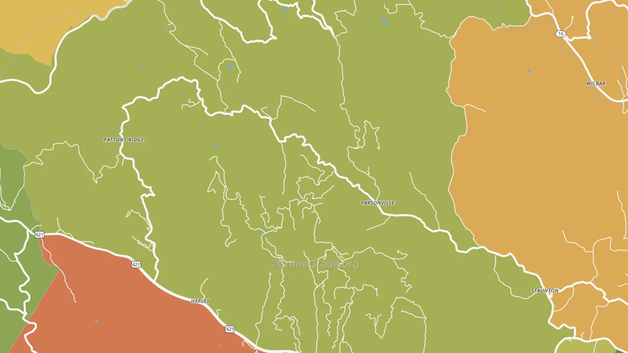 Parsonville, NC Map of Vandalism Rates