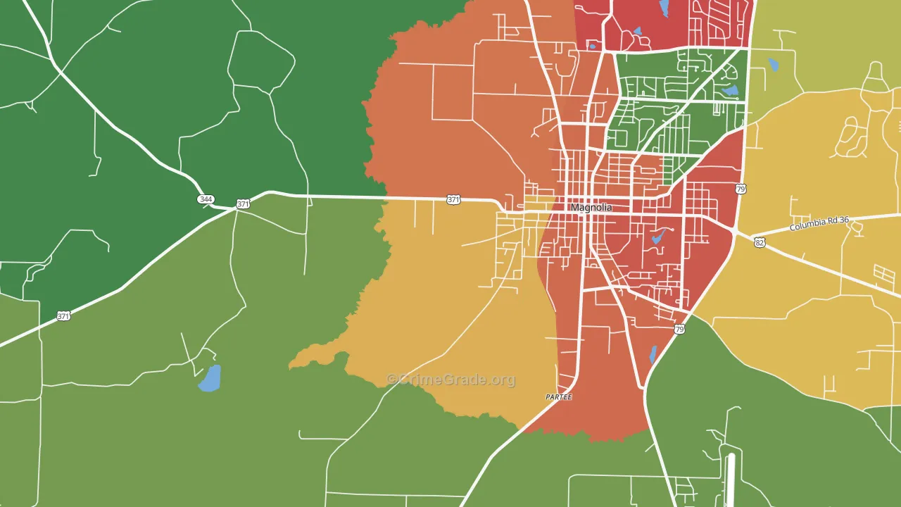 Partee, AR Map of Vandalism Rates