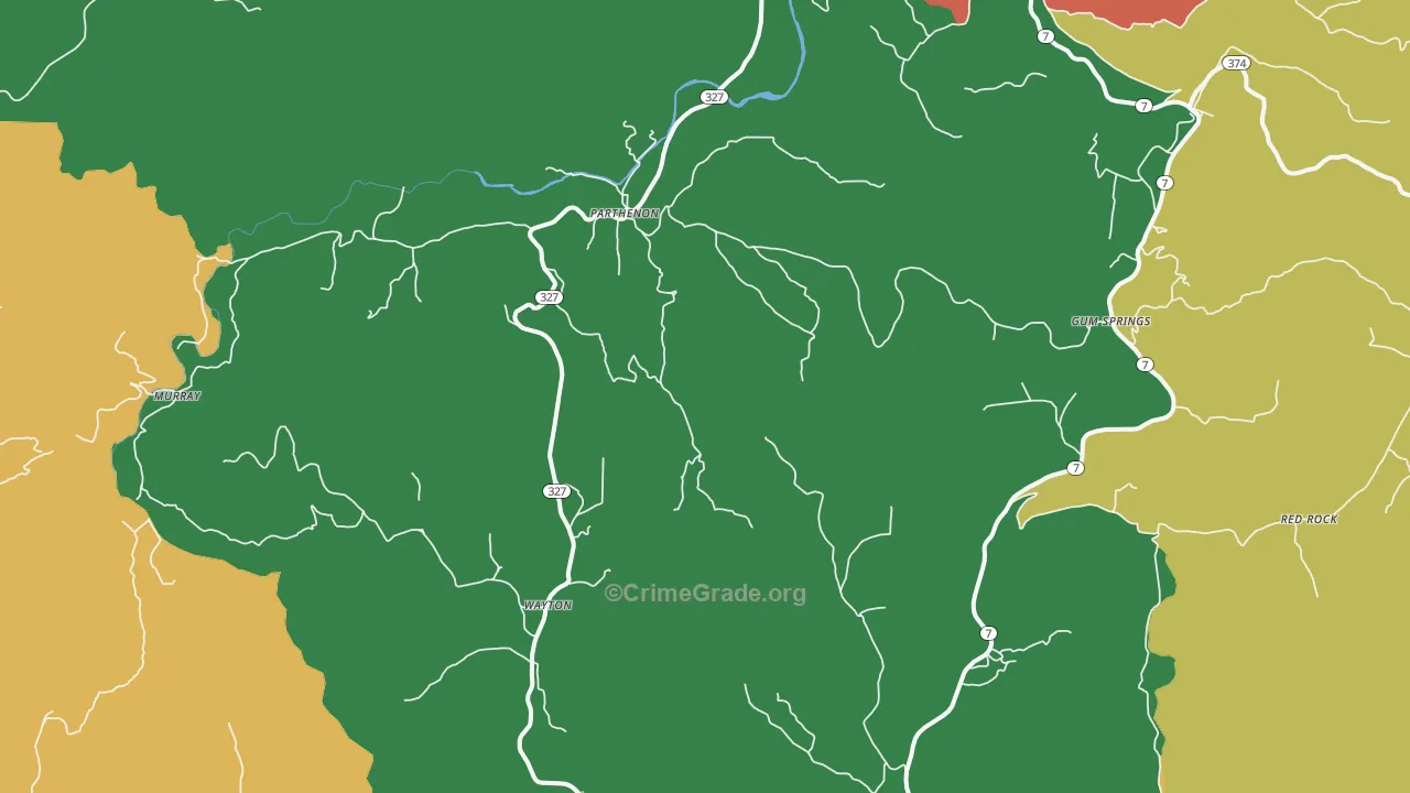 Parthenon, AR Map of Vandalism Rates