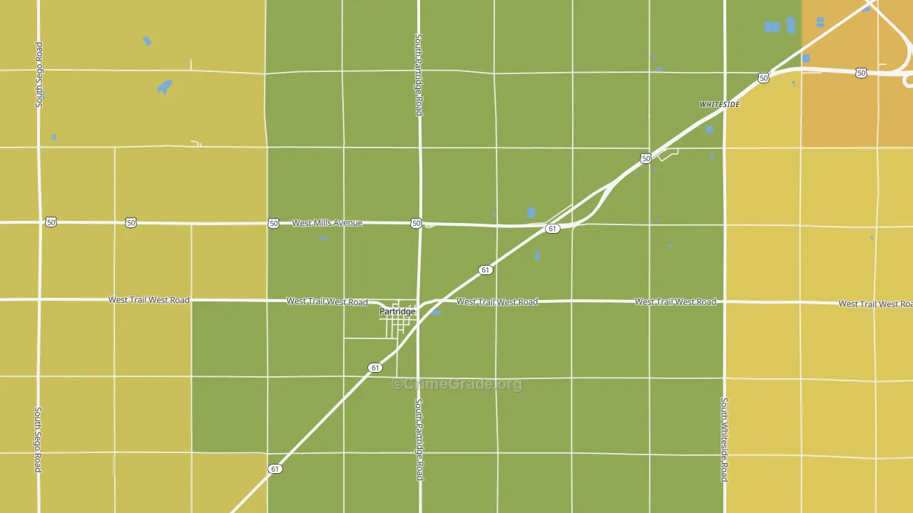 Partridge, KS Map of Vandalism Rates