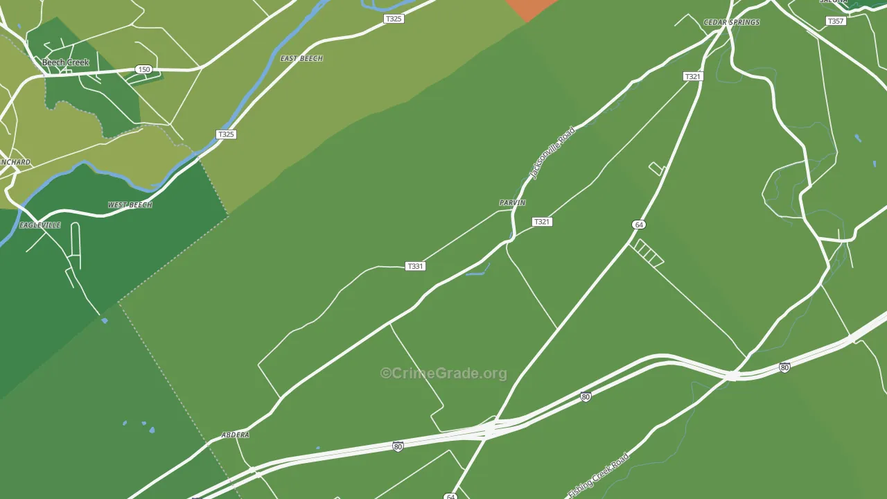 Parvin, PA Map of Vandalism Rates