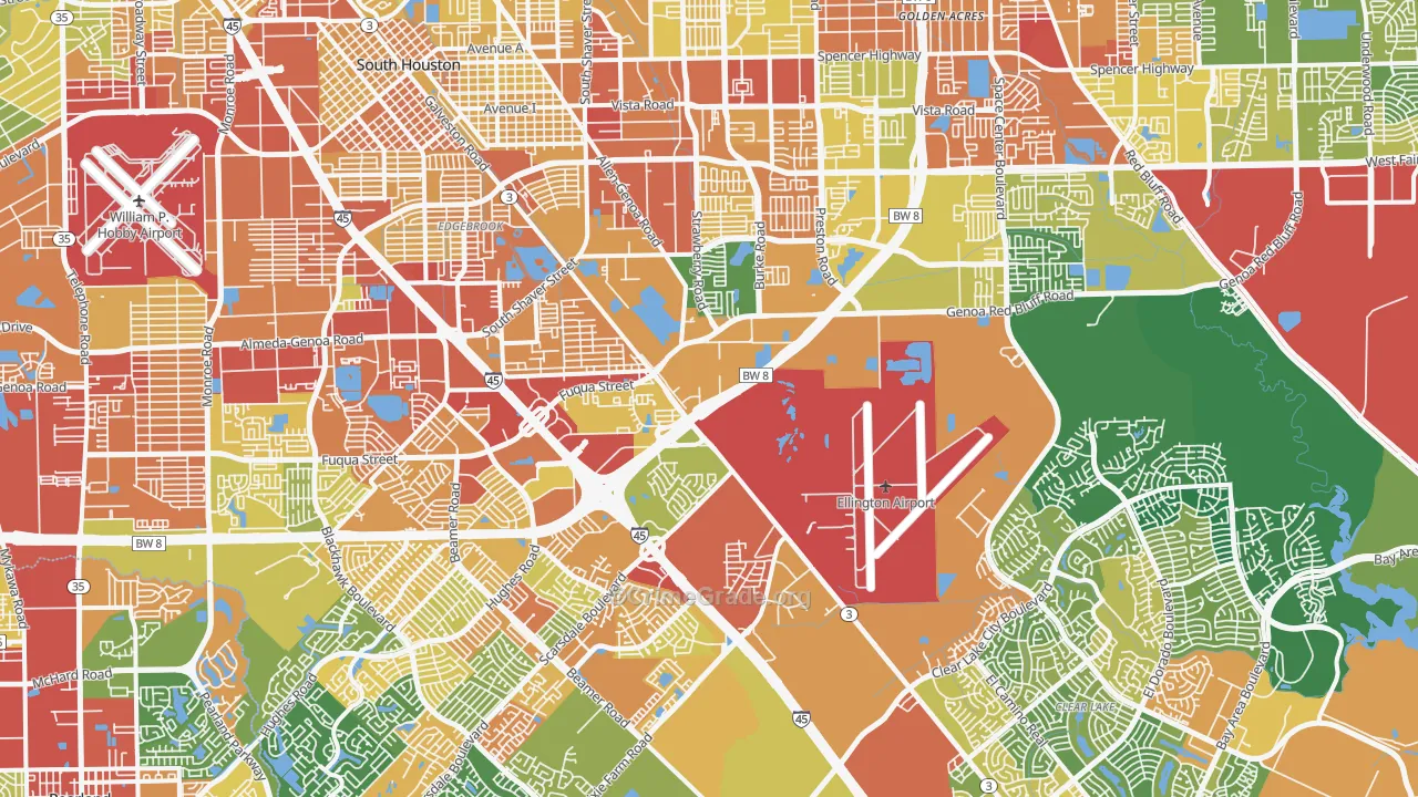 Pasadina, Houston, TX Map of Vandalism Rates