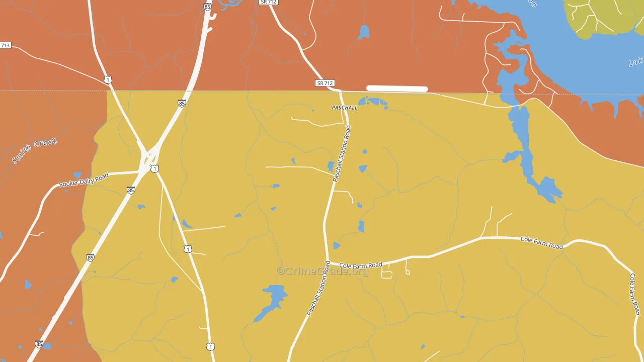 Paschall, NC Map of Vandalism Rates