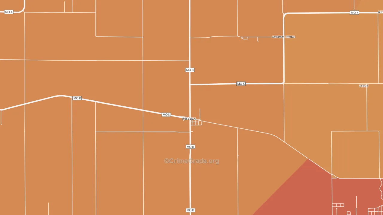 Pascola, MO Map of Vandalism Rates