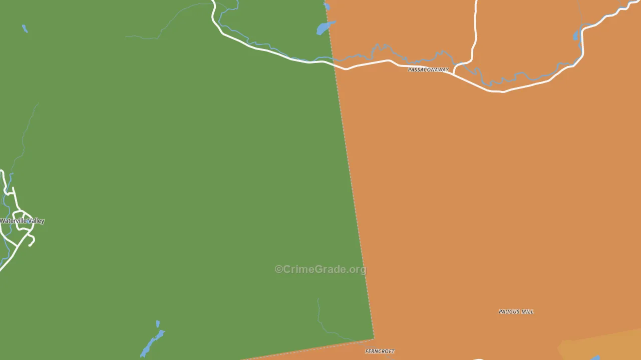 Passaconaway, NH Map of Vandalism Rates