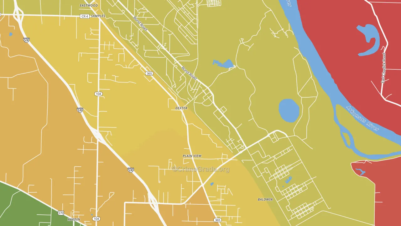 Pastoria, AR Map of Vandalism Rates