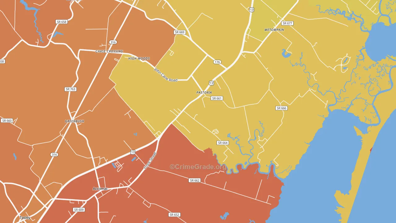 Pastoria, VA Map of Vandalism Rates