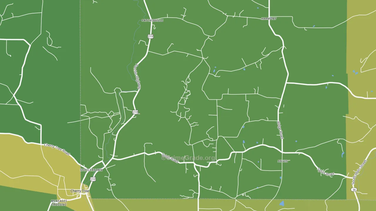 Patchinville, PA Map of Vandalism Rates