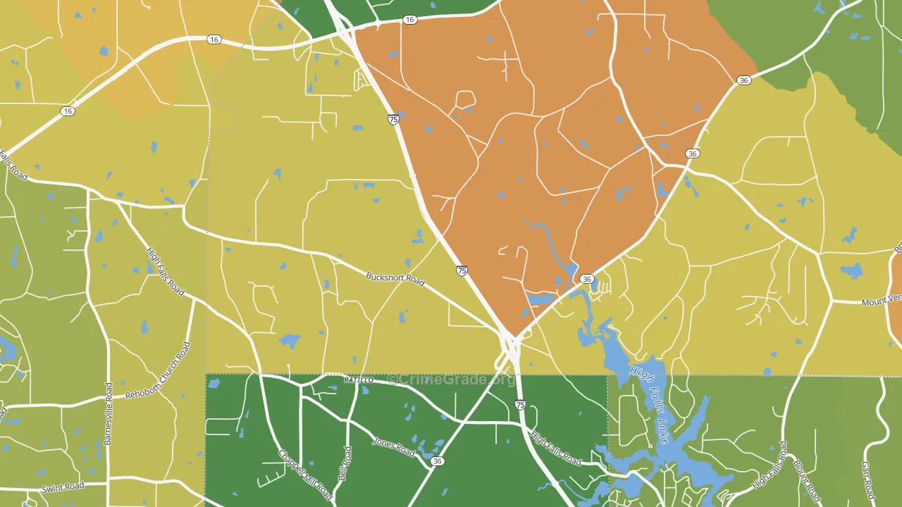 Patillo, GA Map of Vandalism Rates