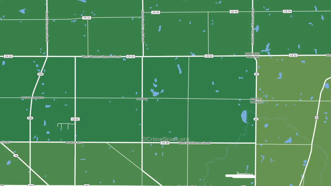 Patmos, OH Map of Vandalism Rates