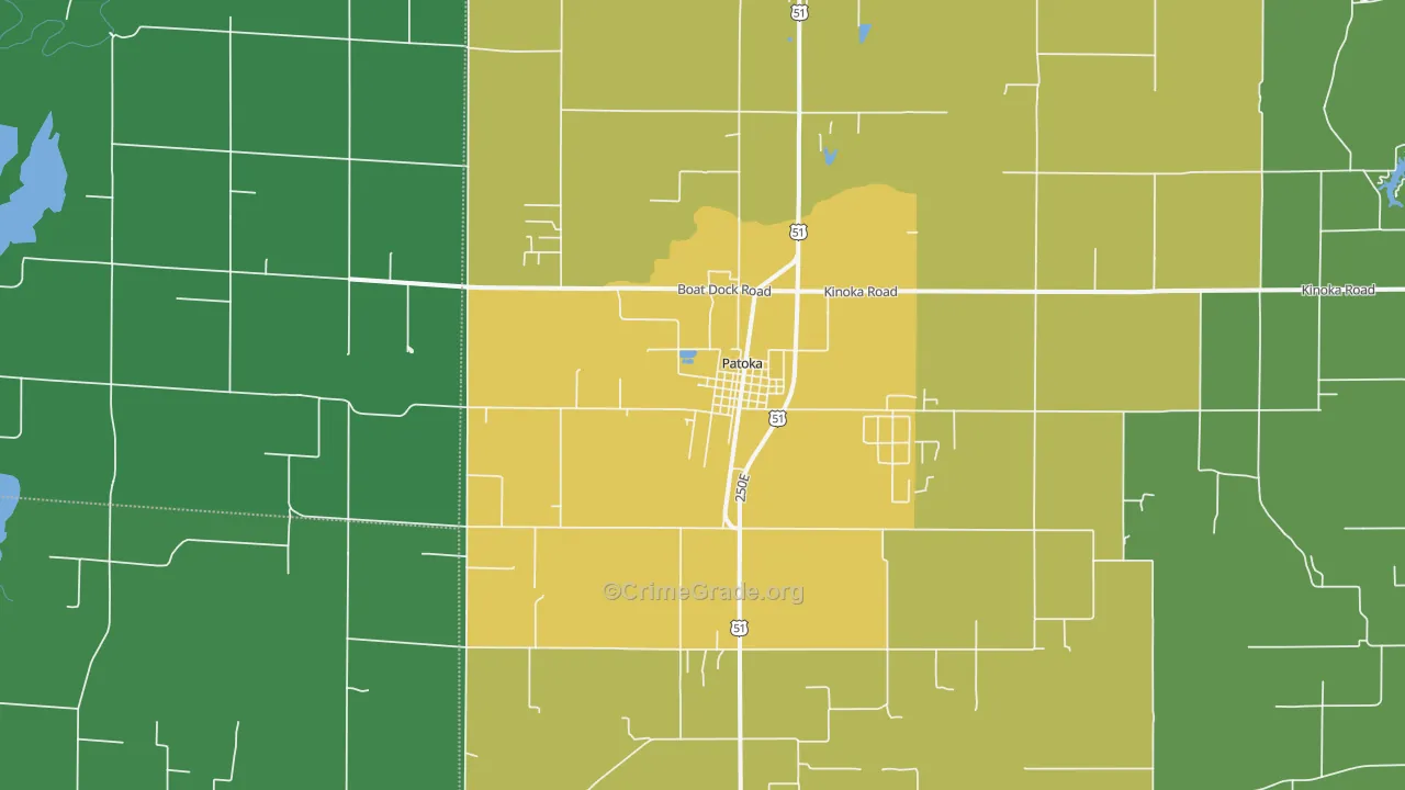 Patoka, IL Map of Vandalism Rates
