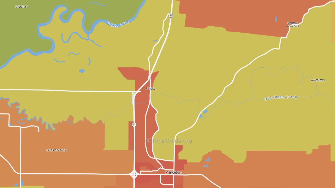 Patoka, IN Map of Vandalism Rates