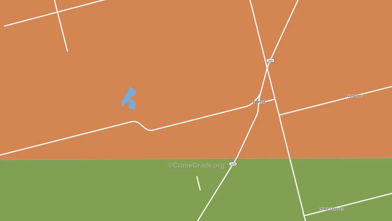 Patricia, TX Map of Vandalism Rates