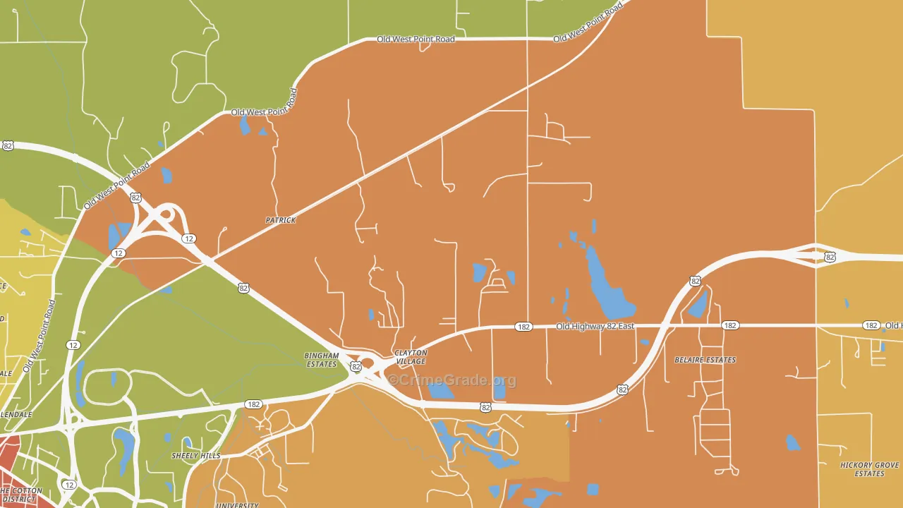 Patrick, MS Map of Vandalism Rates