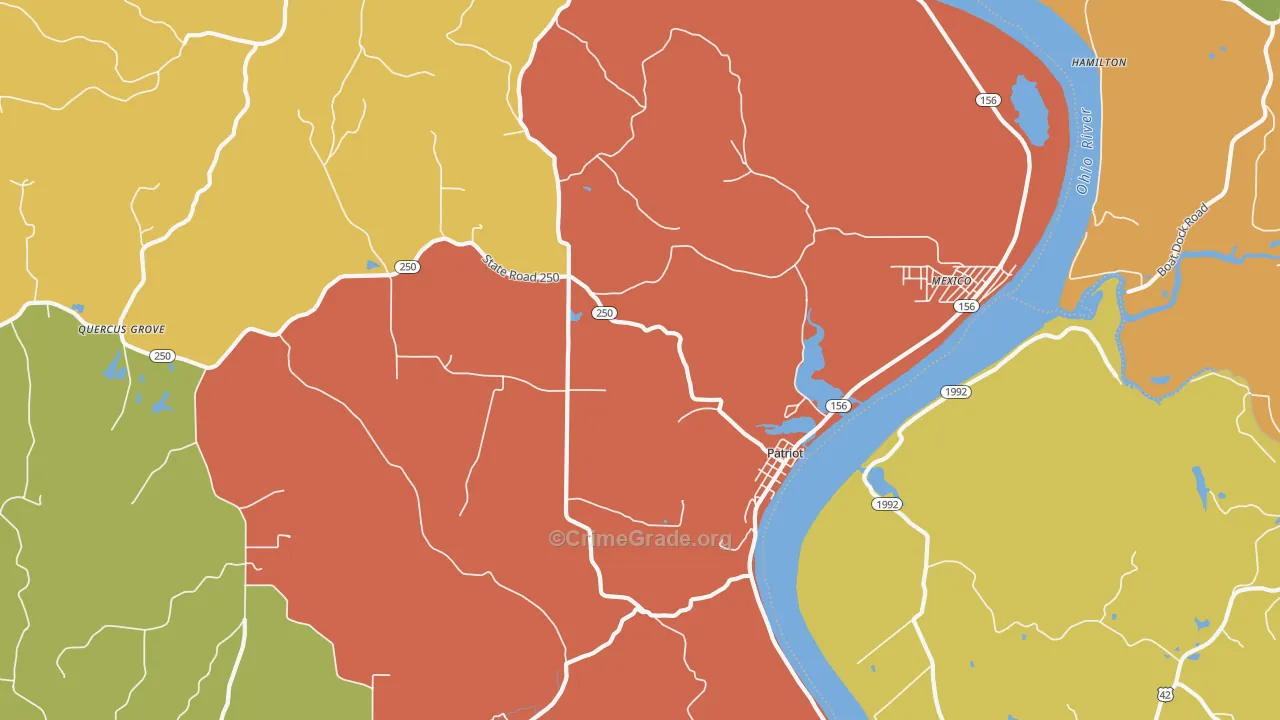 Patriot, IN Map of Vandalism Rates