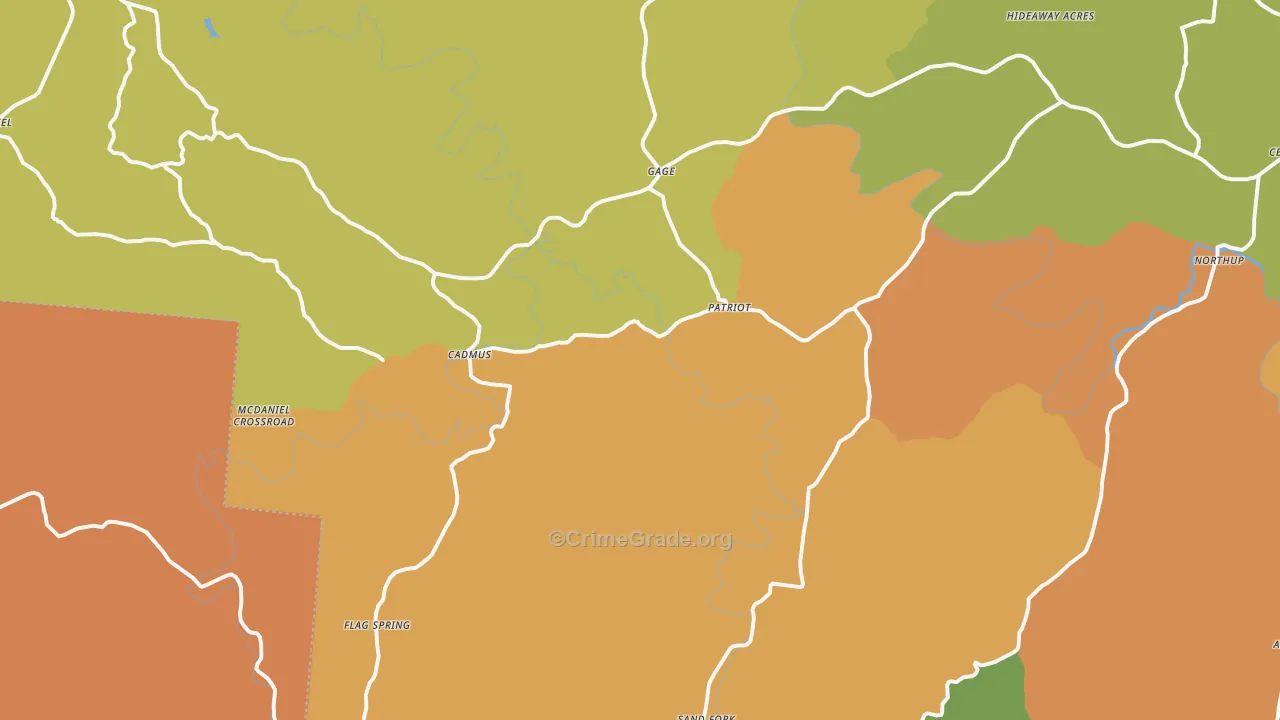 Patriot, OH Map of Vandalism Rates