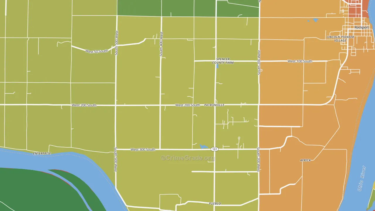 Patronville, IN Map of Vandalism Rates