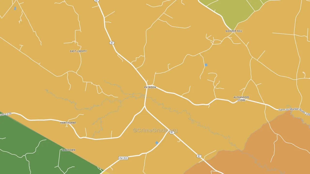 Patroon, TX Map of Vandalism Rates