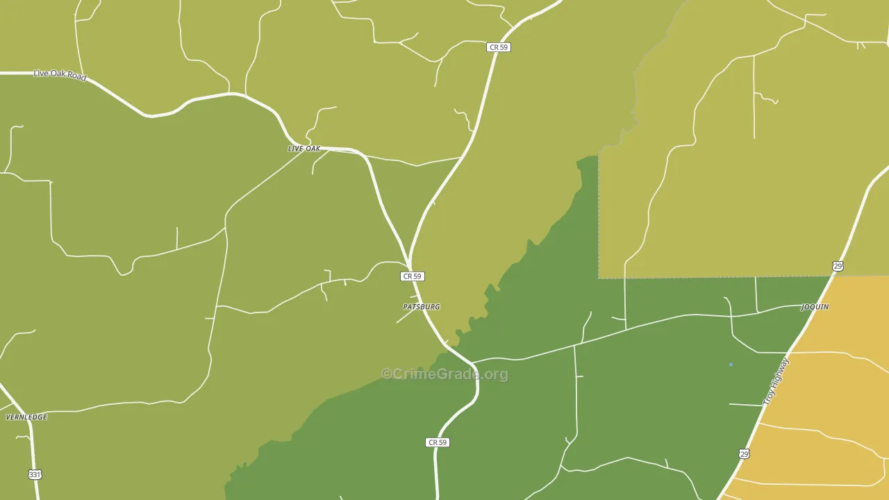Patsburg, AL Map of Vandalism Rates