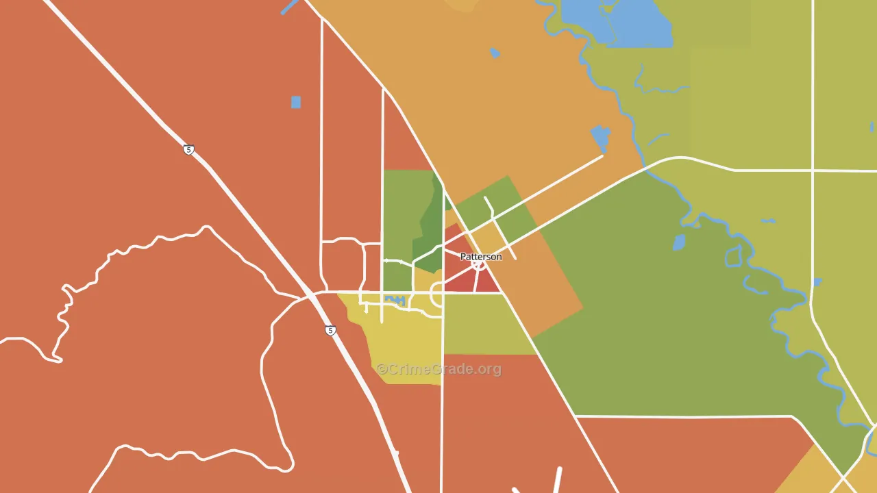Patterson, CA Map of Vandalism Rates