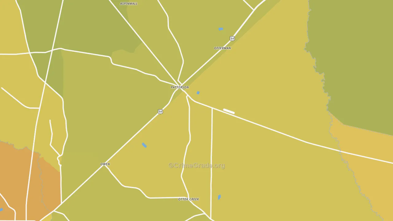 Patterson, GA Map of Vandalism Rates