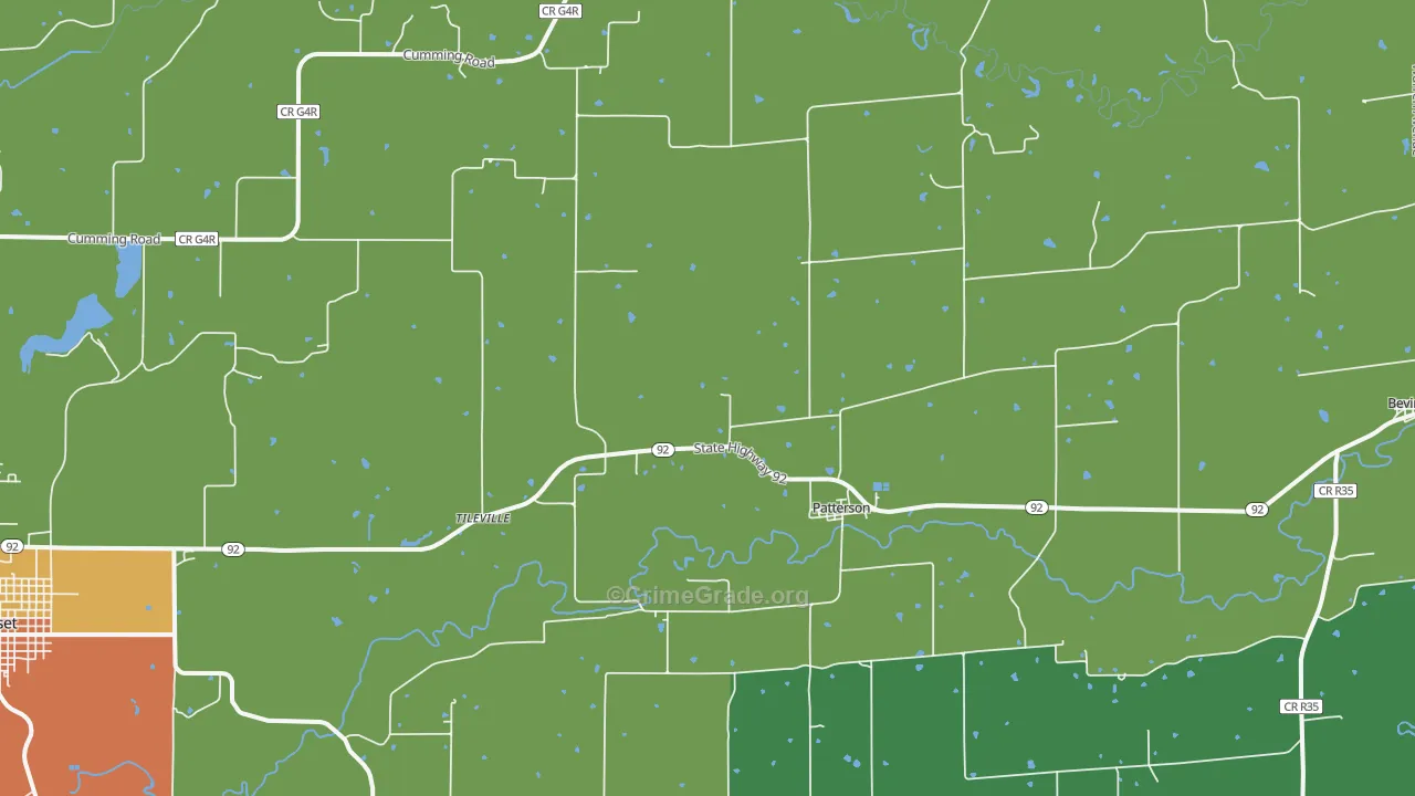 Patterson, IA Map of Vandalism Rates