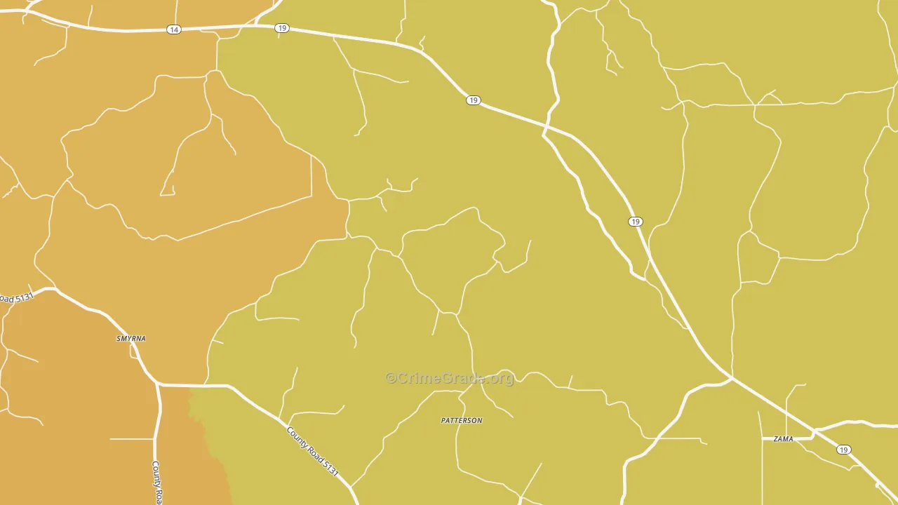 Patterson, MS Map of Vandalism Rates