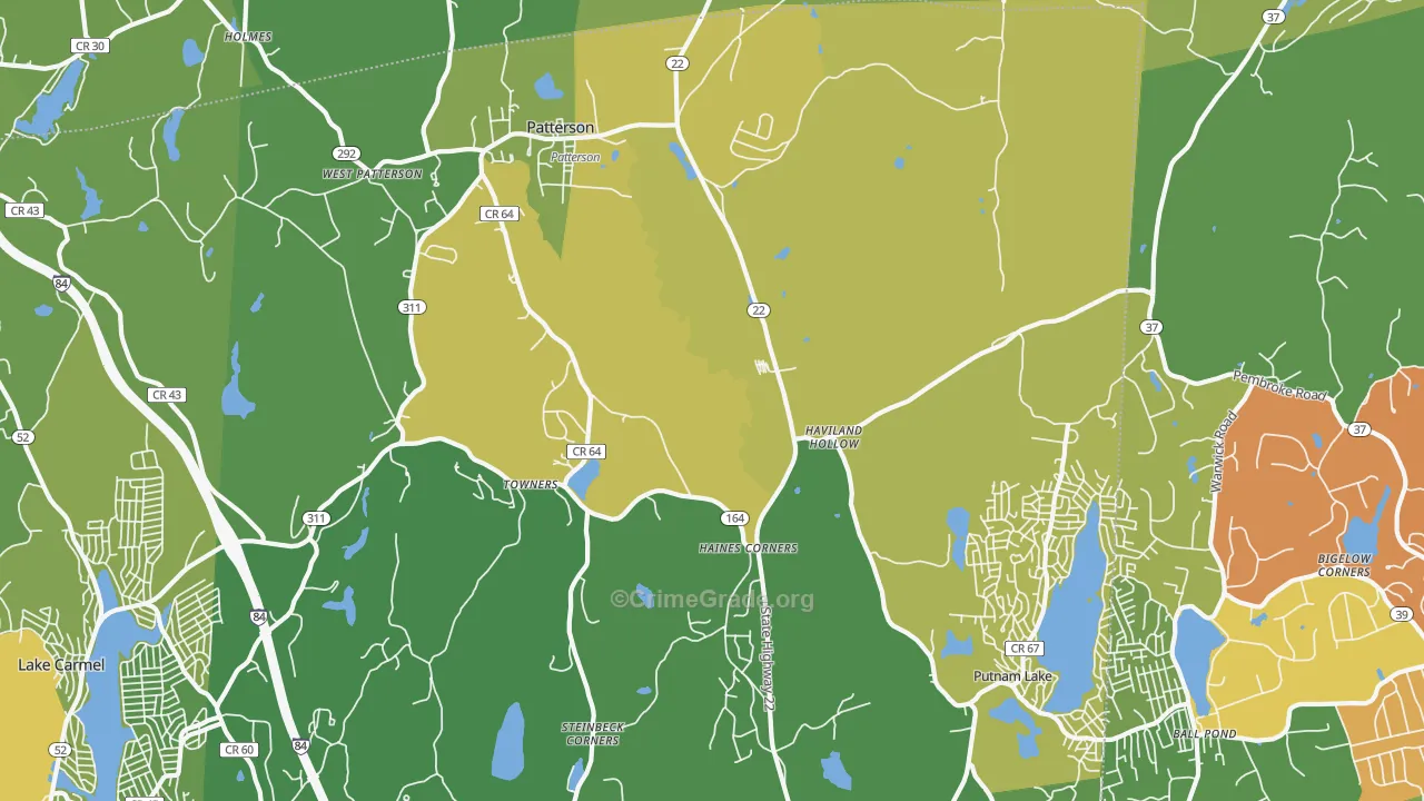 Patterson, NY Map of Vandalism Rates
