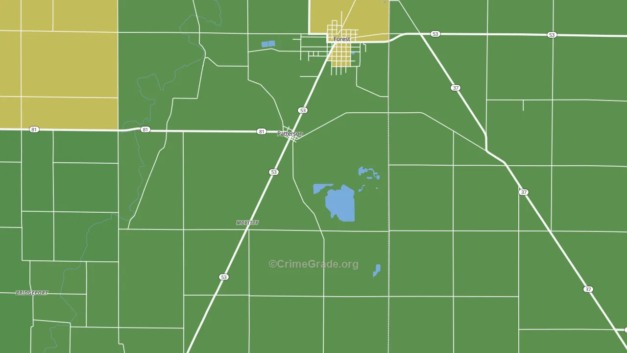 Patterson, OH Map of Vandalism Rates