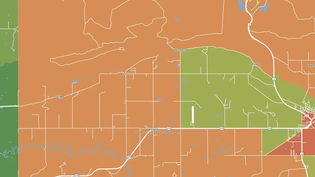 Patterson, OK Map of Vandalism Rates