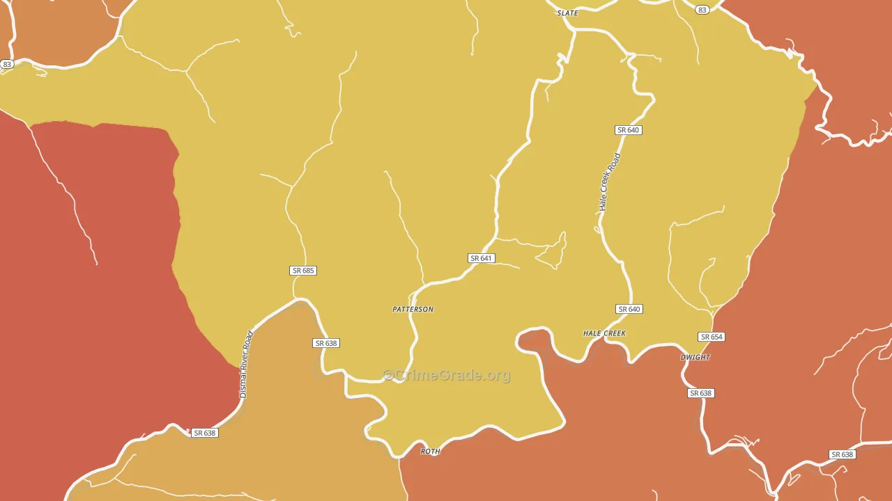 Patterson, VA Map of Vandalism Rates