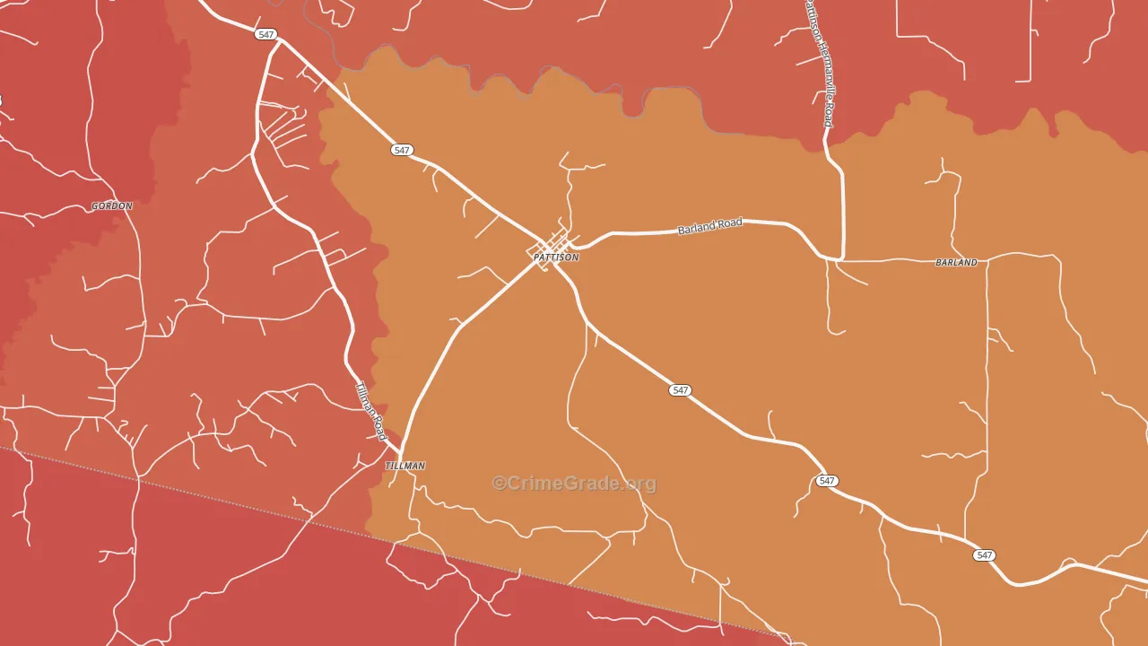 Pattison, MS Map of Vandalism Rates