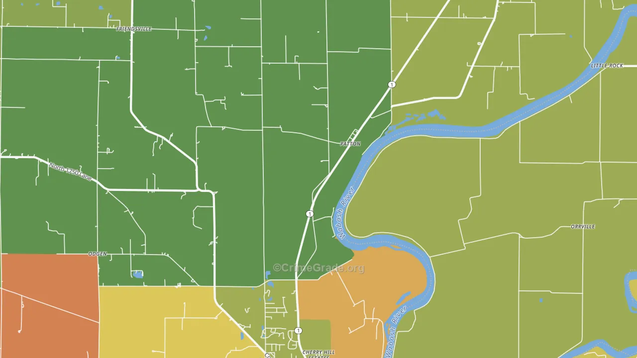 Patton, IL Map of Vandalism Rates