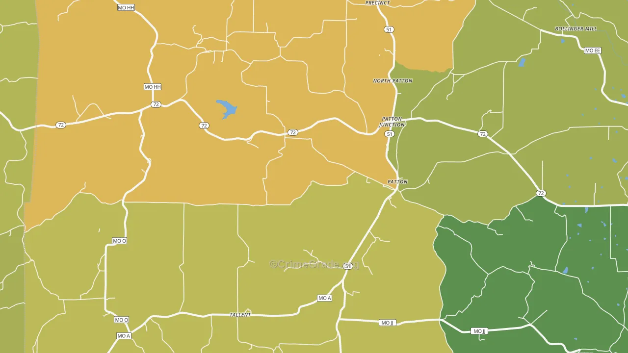Patton, MO Map of Vandalism Rates