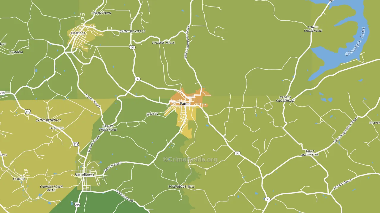 Patton, PA Map of Vandalism Rates