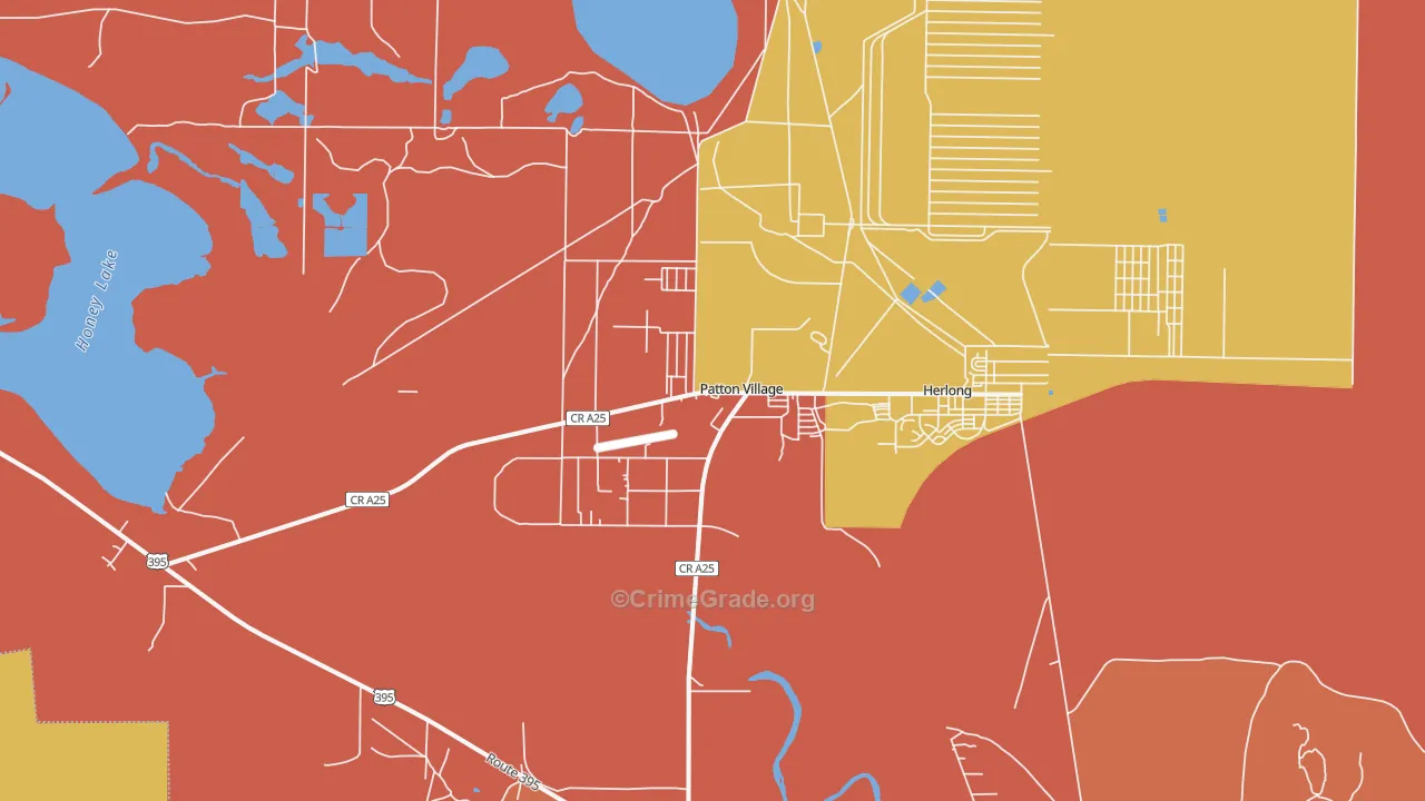 Patton Village, CA Map of Vandalism Rates