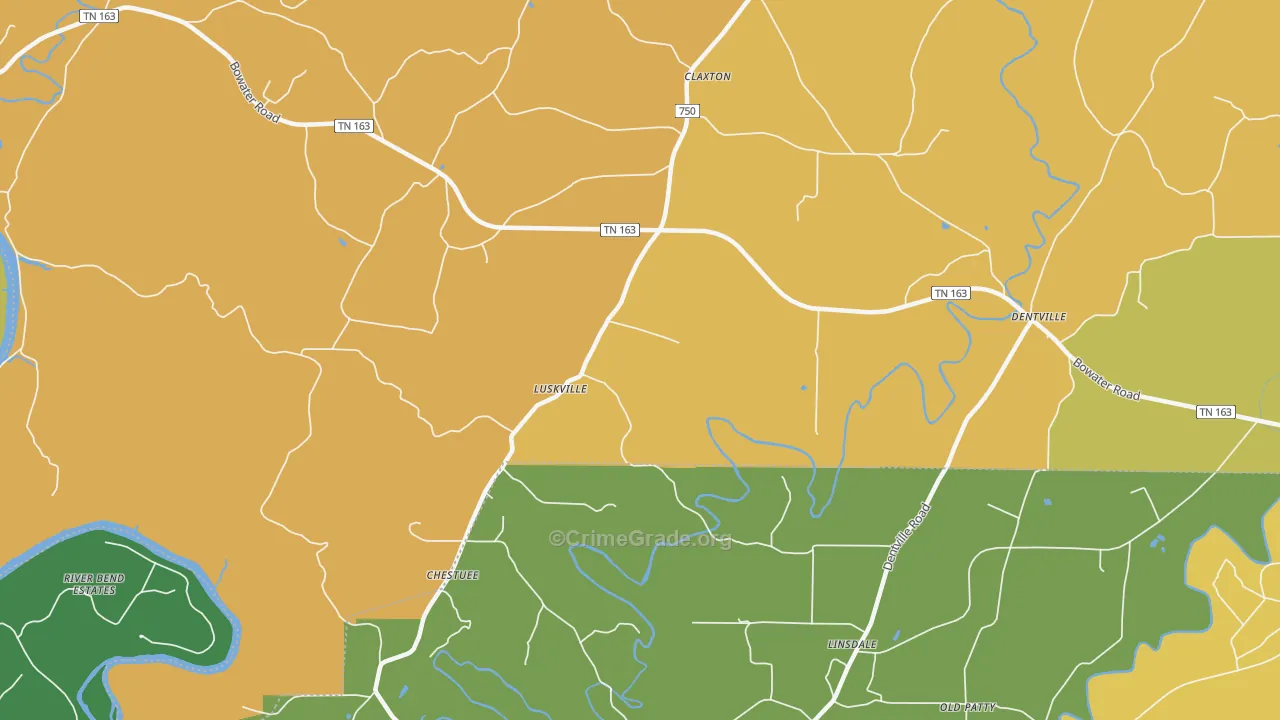 Patty, TN Map of Vandalism Rates