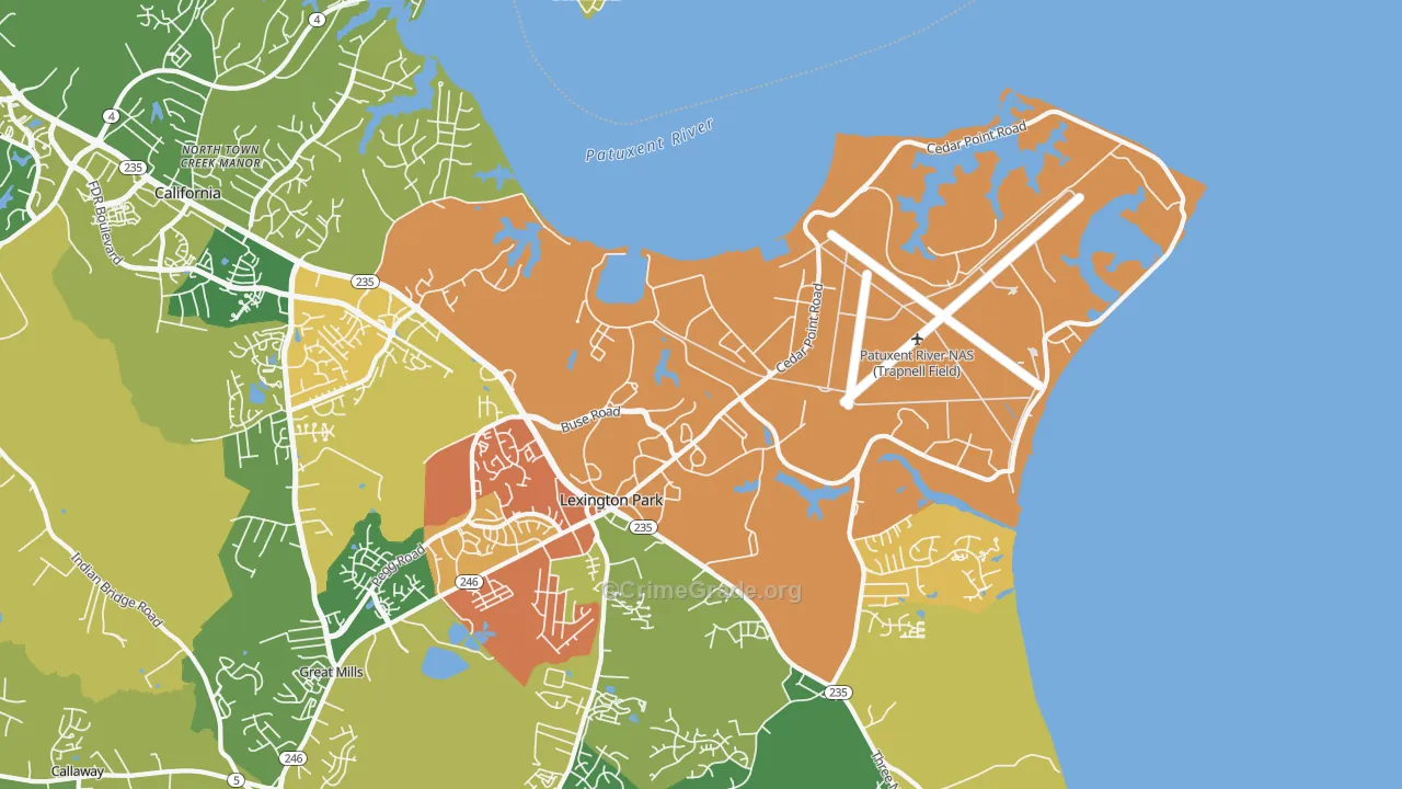Patuxent River, MD Map of Vandalism Rates