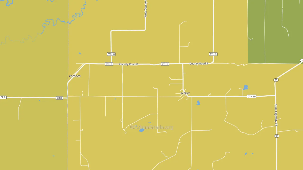 Patzau, WI Map of Vandalism Rates