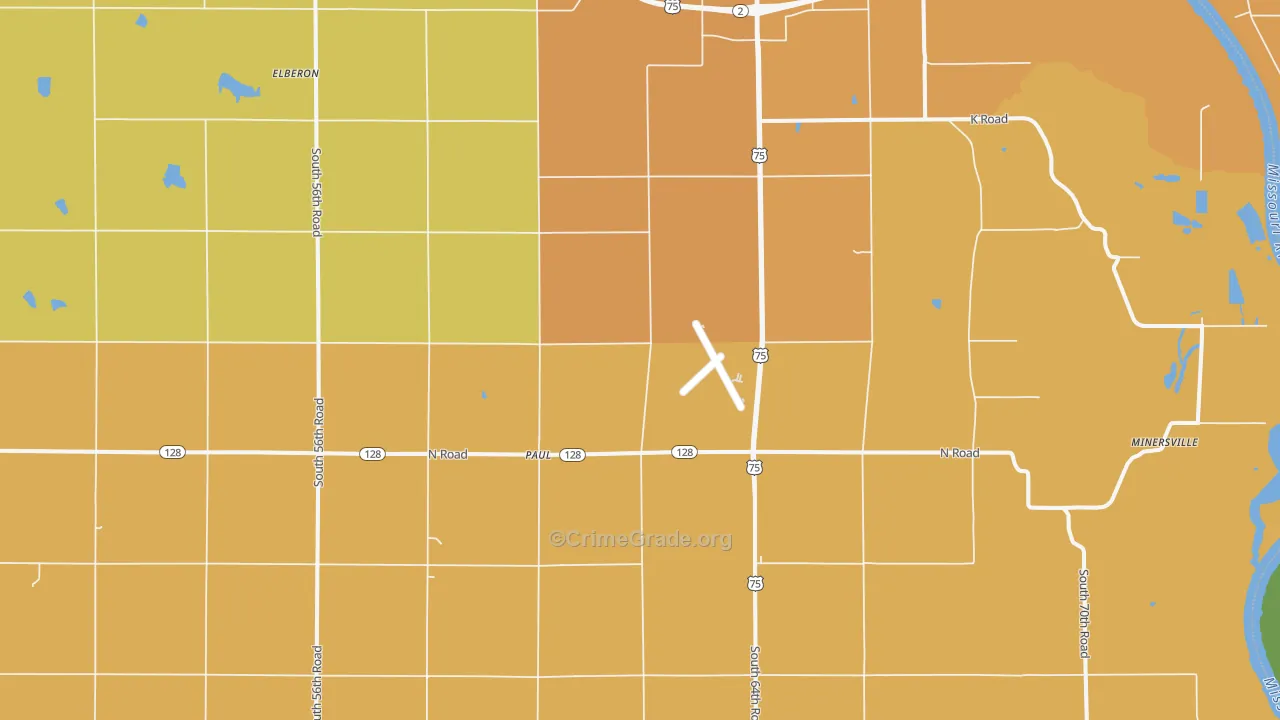 Paul, NE Map of Vandalism Rates