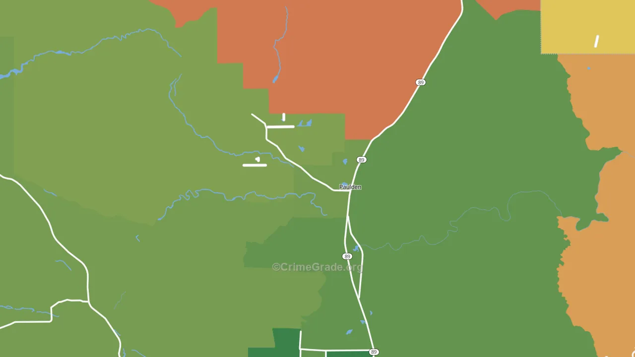 Paulden, AZ Map of Vandalism Rates